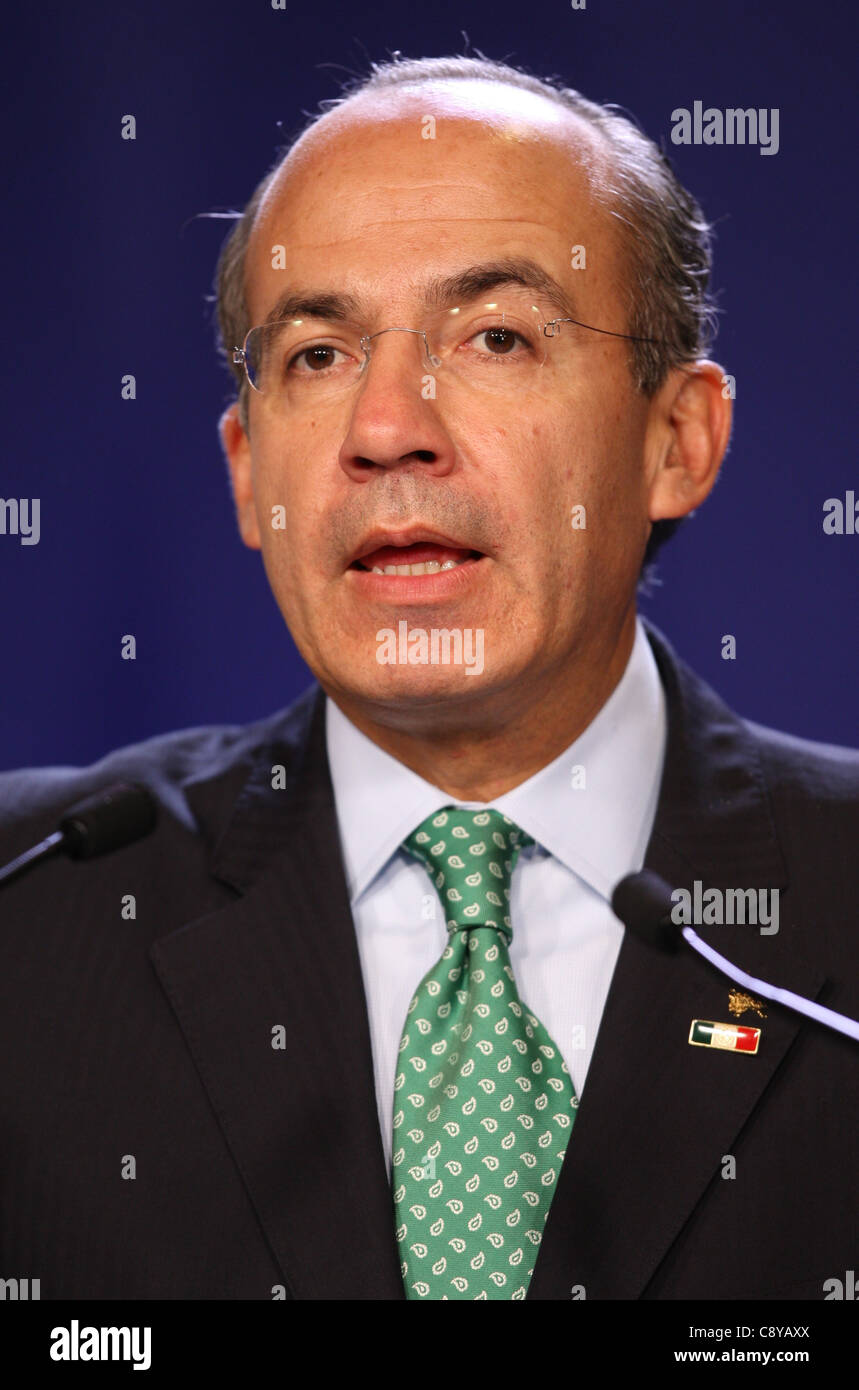 FELIPE CALDERON Präsident von Mexiko 4. November 2011 PALAIS DE FESTIVAL CANNES Frankreich Stockfoto