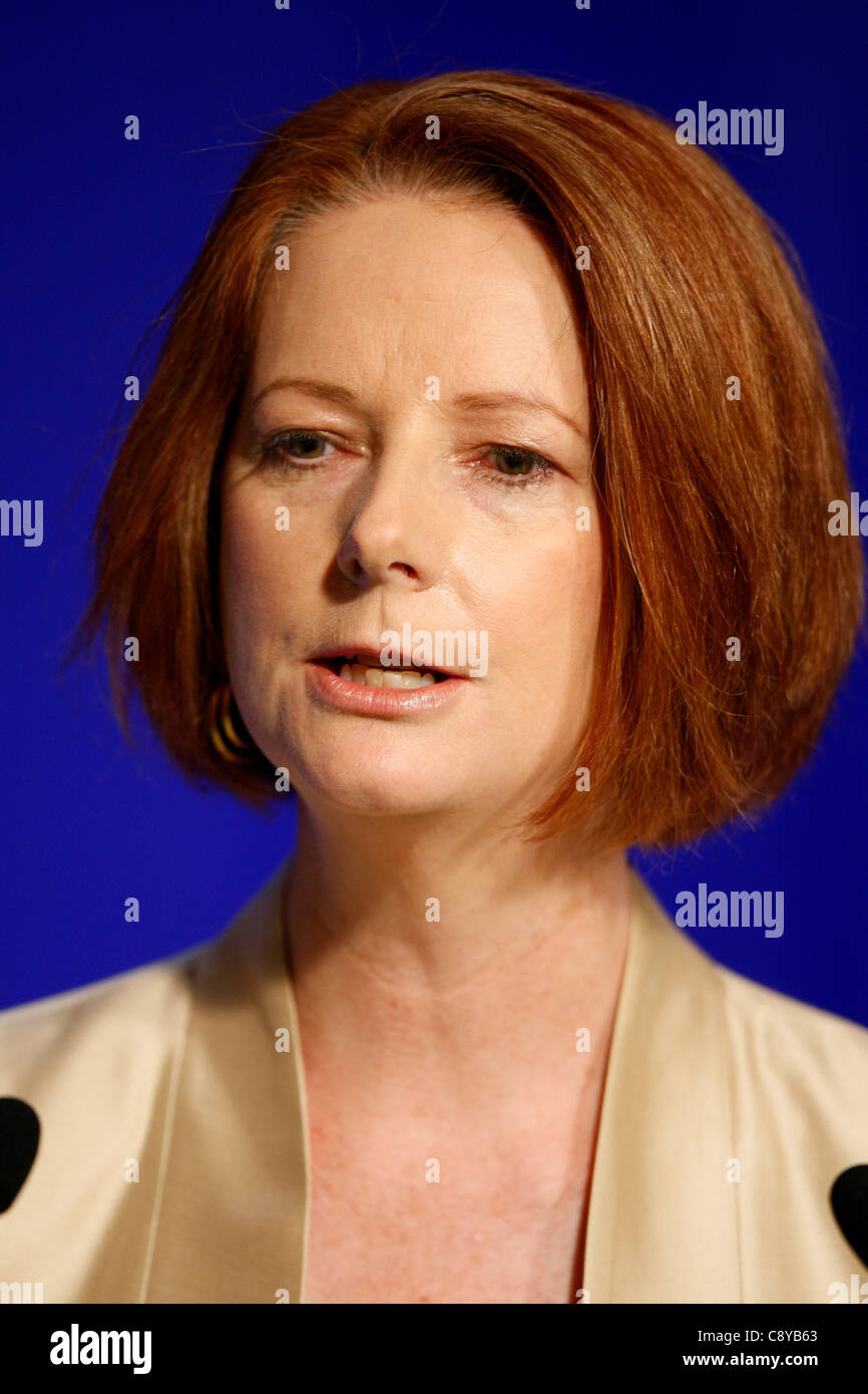 JULIA GILLARD Premierminister von Australien 3. November 2011 PALAIS DE FESTIVAL CANNES Frankreich Stockfoto