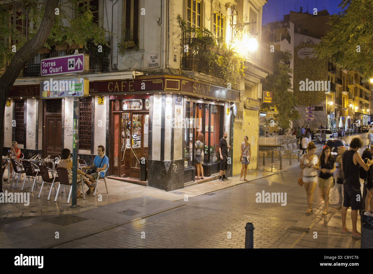 Sant Jaume Bar Cafe in El Carmen, Valencia, Spanien Stockfoto