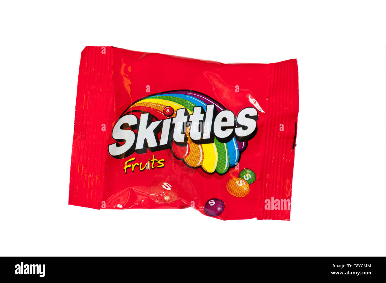 Paket-Tasche von Kegeln Obst Süßigkeiten Candy Süßwaren Stockfoto