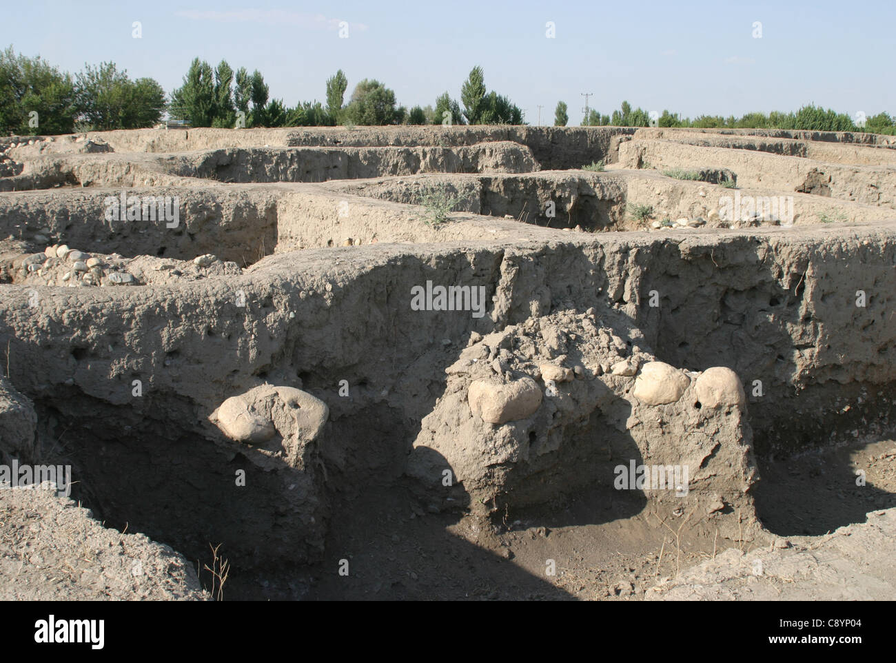 Frühe neolithische archäologische Stätte von Kortik Tepe in der Nähe von Agil Koyu, Batman Provinz im Südosten der Türkei Stockfoto