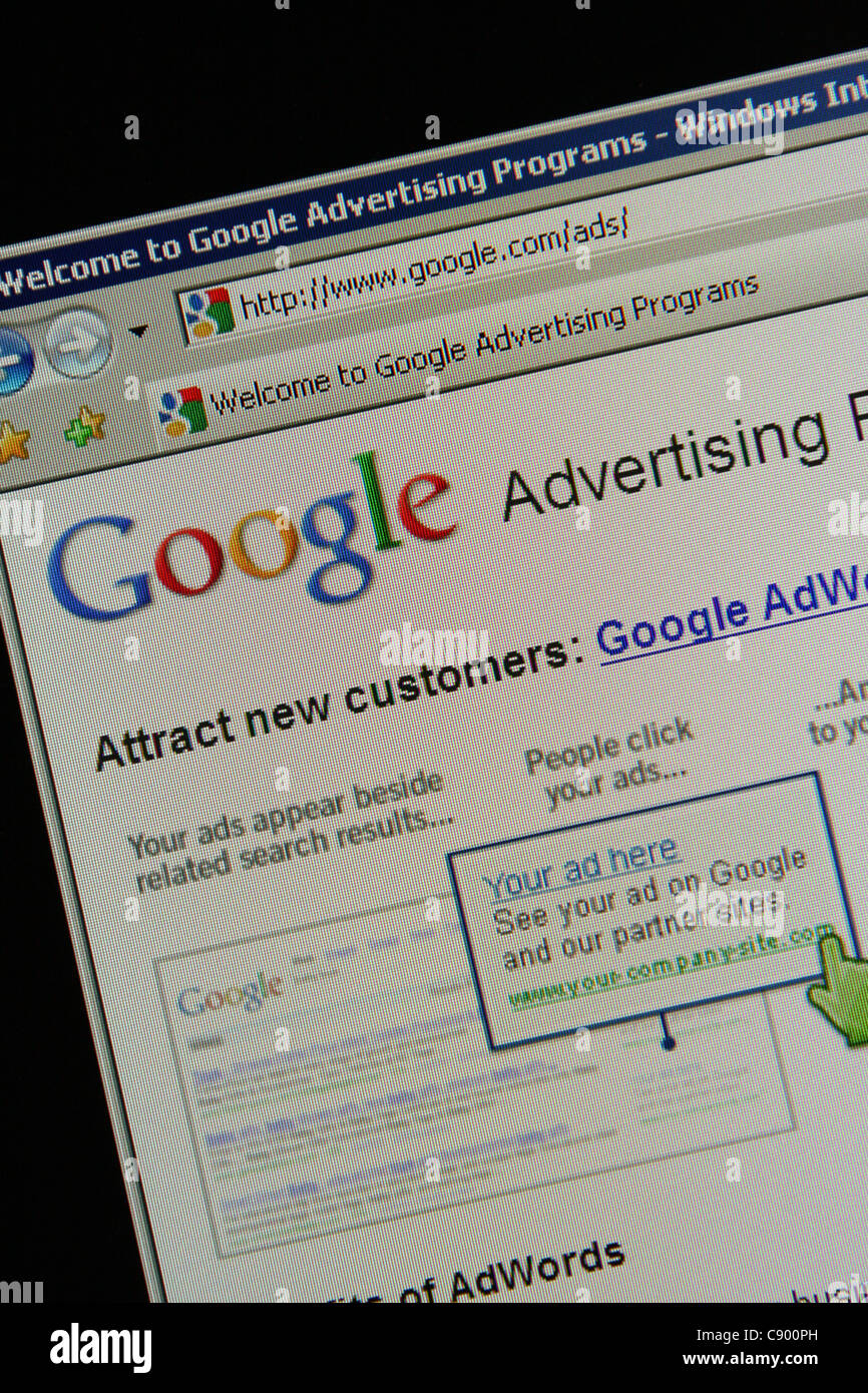 Google-Werbung Stockfoto