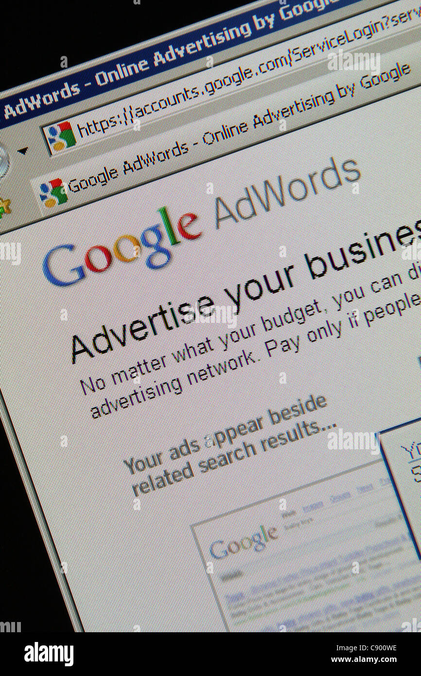 Google Adwords Online-Werbung Stockfoto