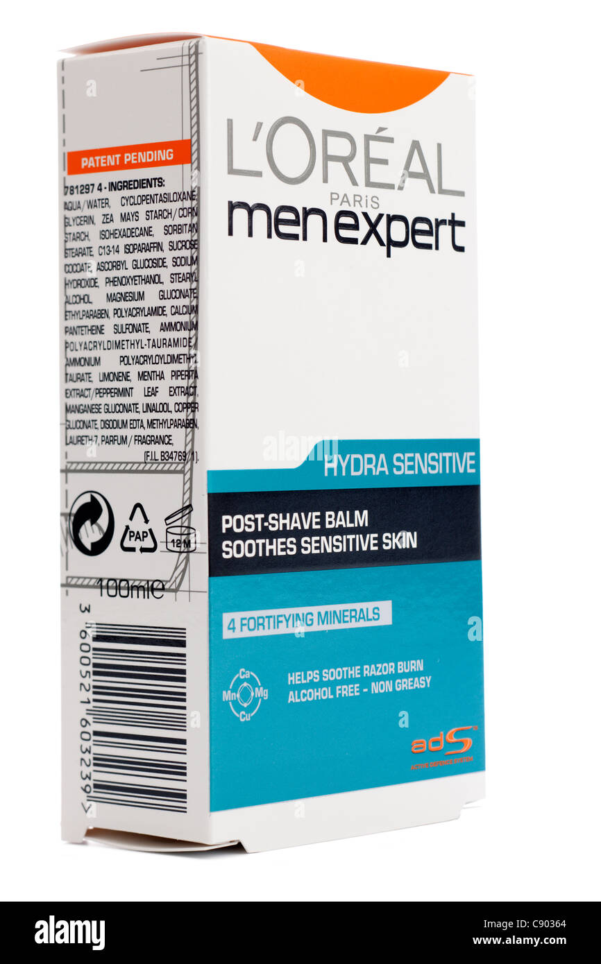 L ' Oréal Paris Men expert Post shave Balsam für sensible Haut Stockfoto