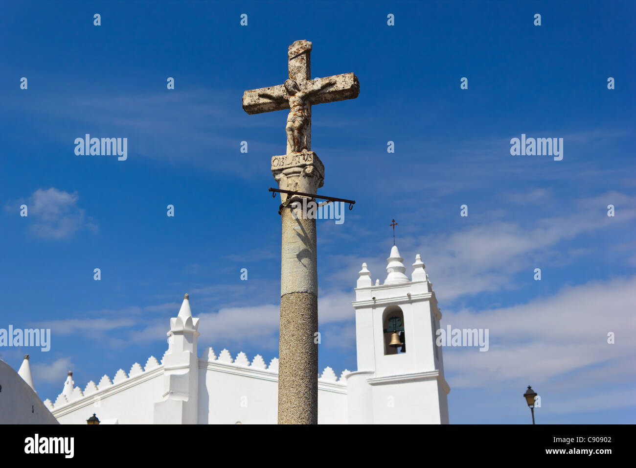 Ein Kreuz in Mértola (Alentejo - Portugal) Stockfoto