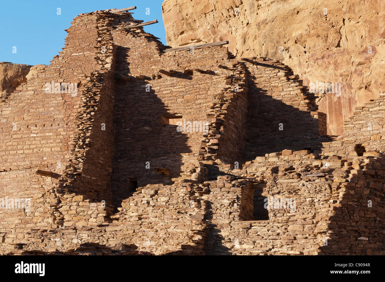 Pueblo Bonito Ruine, Chaco Culture National Historical Park, New-Mexico. Stockfoto