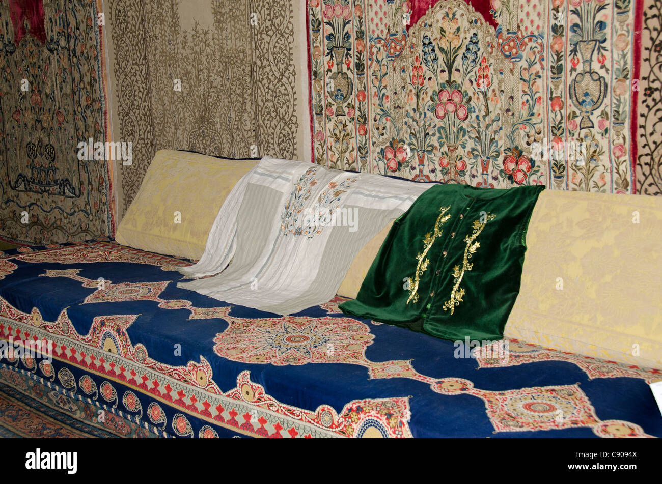 Ukraine, Sewastopol Bereich, Stadt Bachtschissarai. Khan Palast. Innenraum des 18. Jahrhunderts Harem. Stockfoto