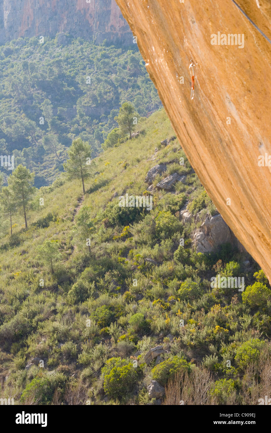 Fels-Kletterwand Stockfoto
