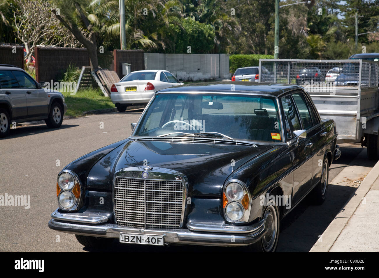 schwarzen Mercedes 280 sl in Sydney Stockfoto