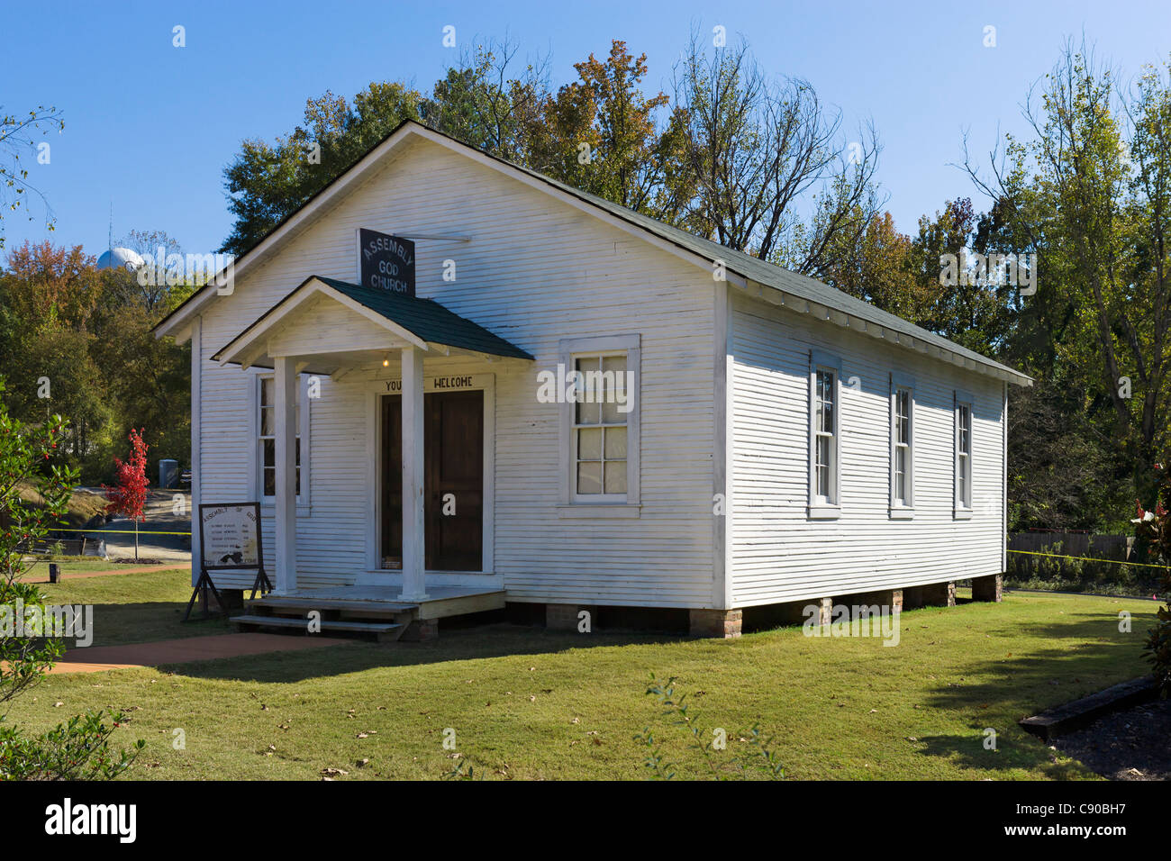 Elvis Presleys lokalen Kindheit Kirche, jetzt in Elvis Presleys Geburtsort Tupelo, Mississippi, Vereinigte Staaten Stockfoto