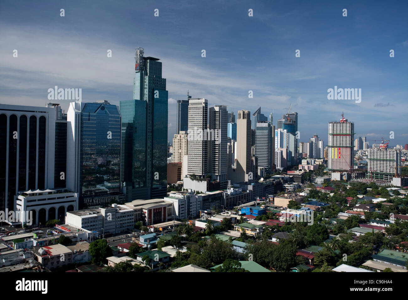 einen Panoramablick auf die Skyline von Makati Stockfoto