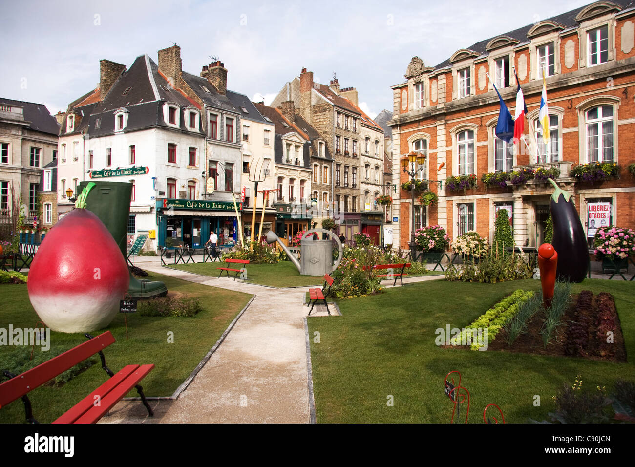 Boulogne Ville haute Place Godefroy de Bouillon Frankreich Stockfoto
