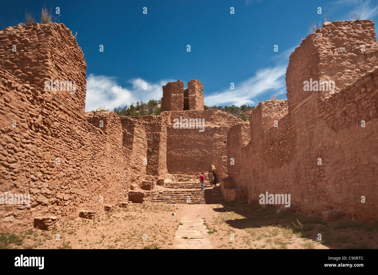 Ruinen von San Jose de Los Jemez Kirche, Jemez State Monument, Jemez Springs, New Mexico, USA Stockfoto