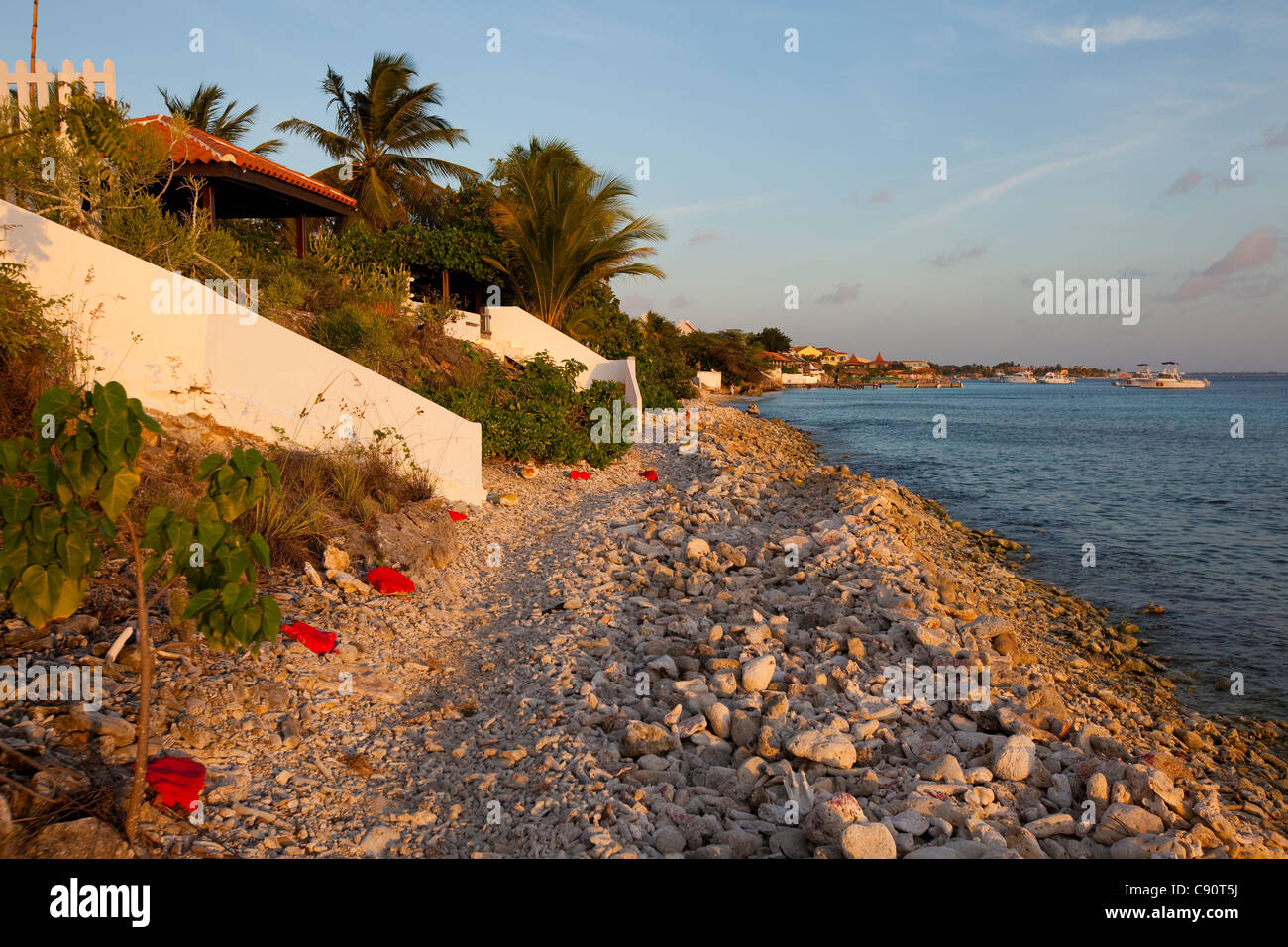 Eintritt in die Divesite 'Cliff' in Bonaire, Niederländische Antillen. Foto V.D. Stockfoto