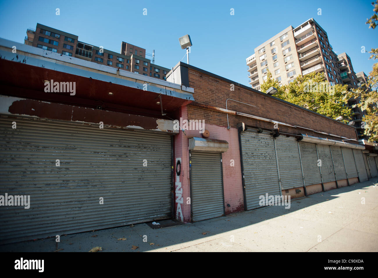 New York City Housing Authority Einzelhandelsflächen in Harlem in New York statt frei Stockfoto