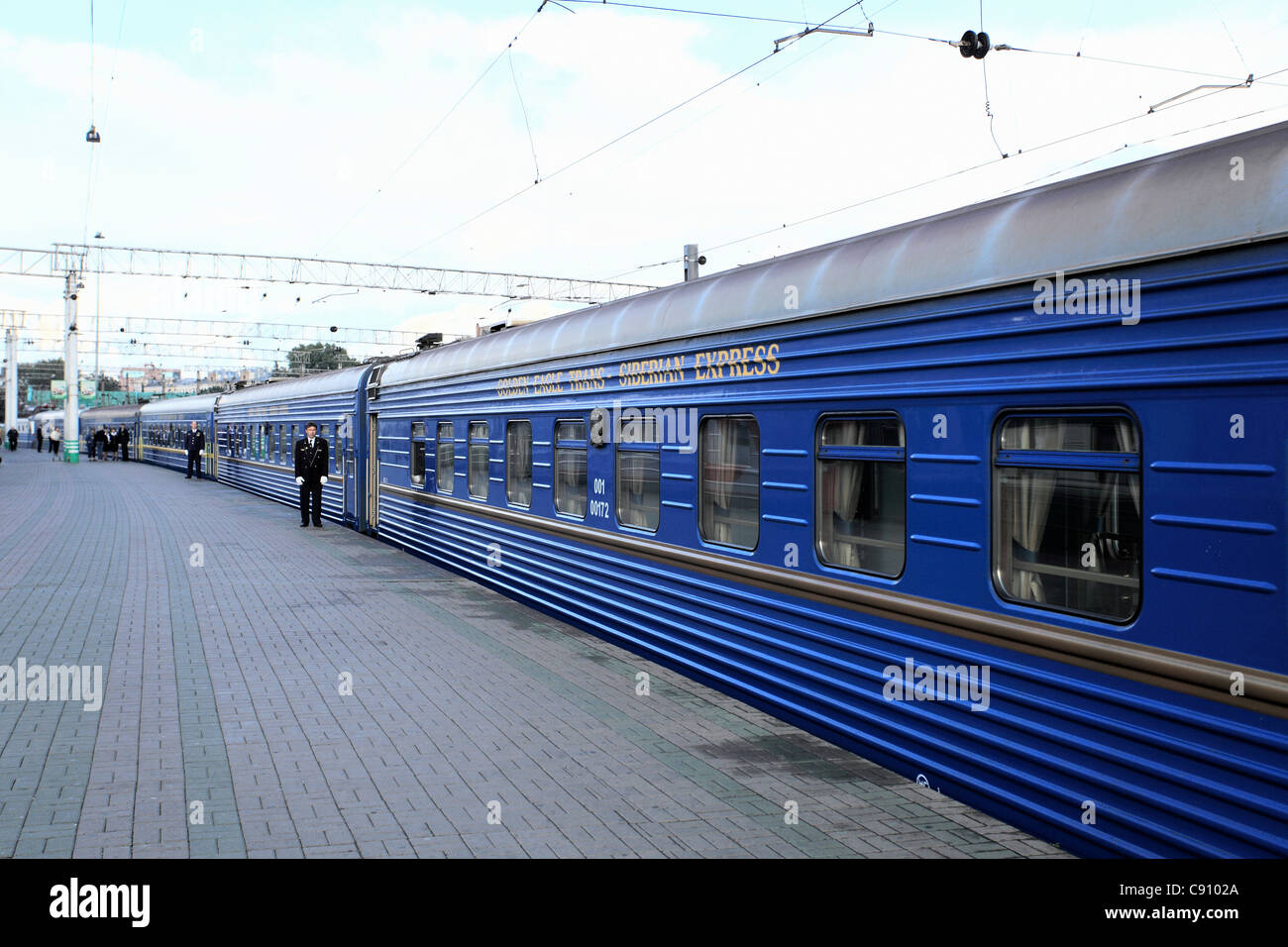 Die Trans-Siberian Express Route ist die wohl bekannteste Bahnstrecke in Russland und ist ein Netzwerk von Eisenbahnen verbinden Moskau Stockfoto