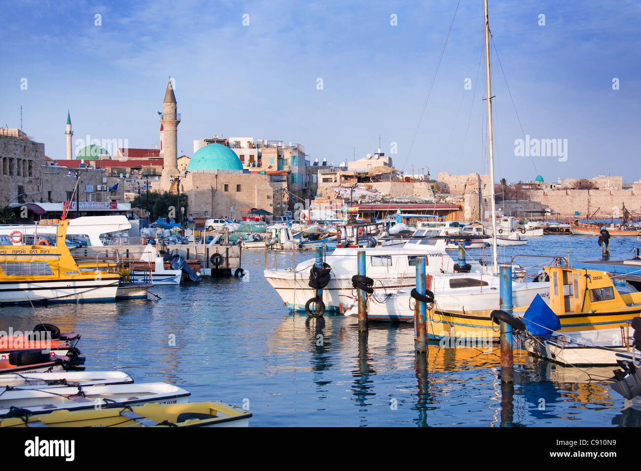 Akko-Hafen in Israel Stockfoto