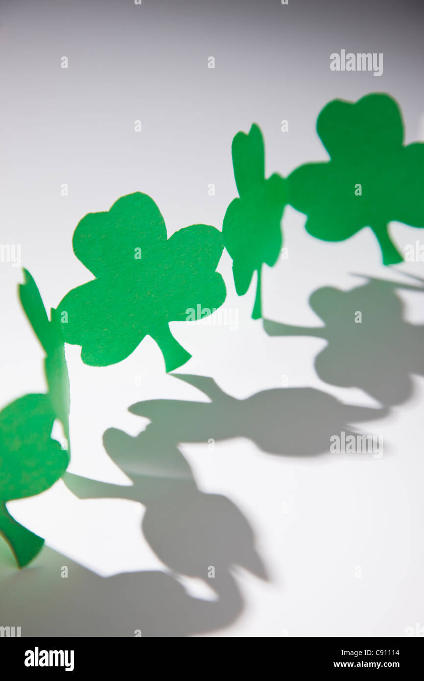 Grünbuch-Kleeblätter Stockfoto