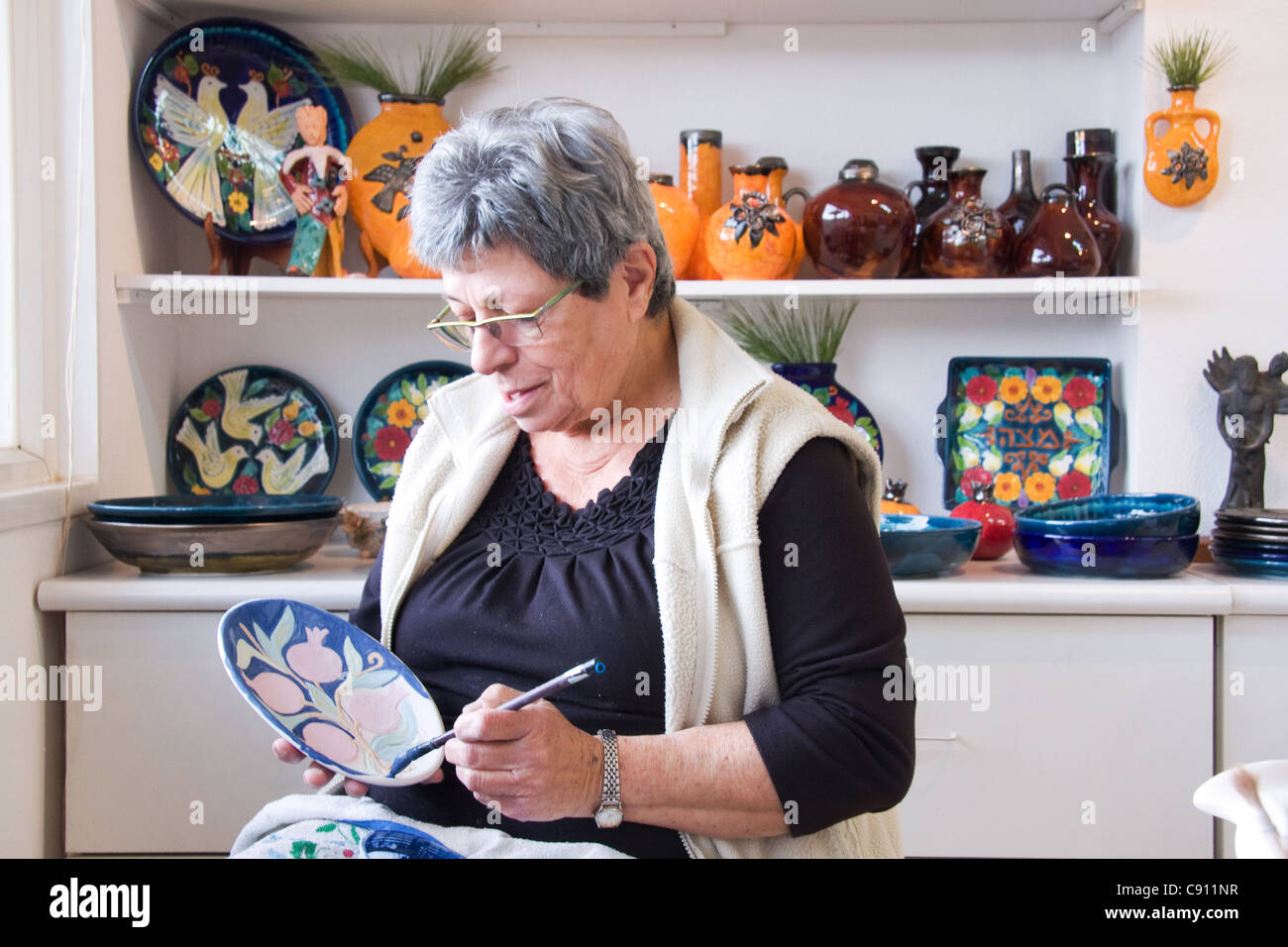 Keramik-Kunst in Ein Hod Dorf im Norden Israels Stockfoto