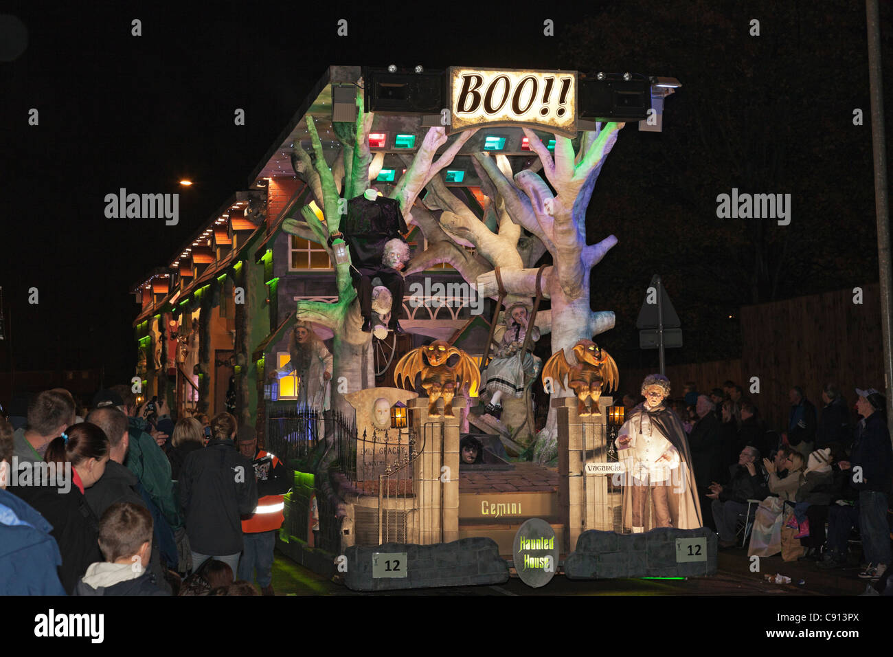 Boo! Spukhaus von Gemini Karnevalsverein Stockfoto