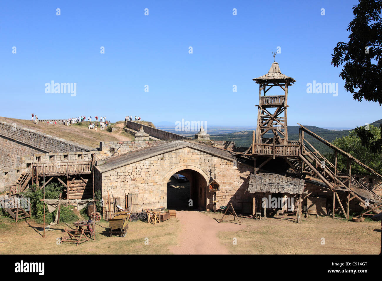 In der dramatischen Landschaft des Balkan-Gebirges in der Nähe von Belogradshik Burg, die Filmkulisse für Atilla der Hunne erstellt wurde. Stockfoto