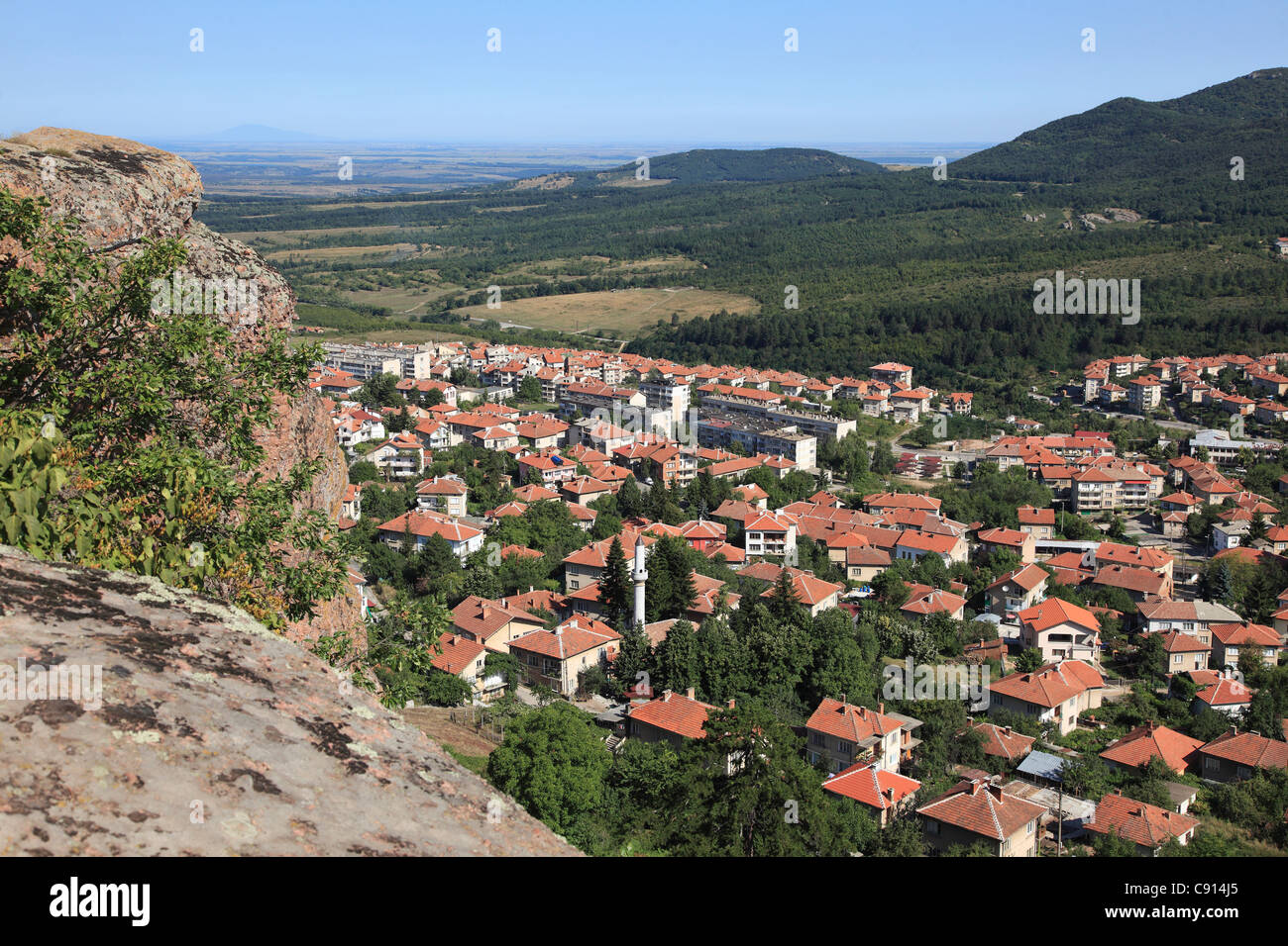 Belogradshik ist eine historische Stadt im Balkangebirge. Die Höhenburg dominiert die Stadt und die Region ist berühmt für die Stockfoto