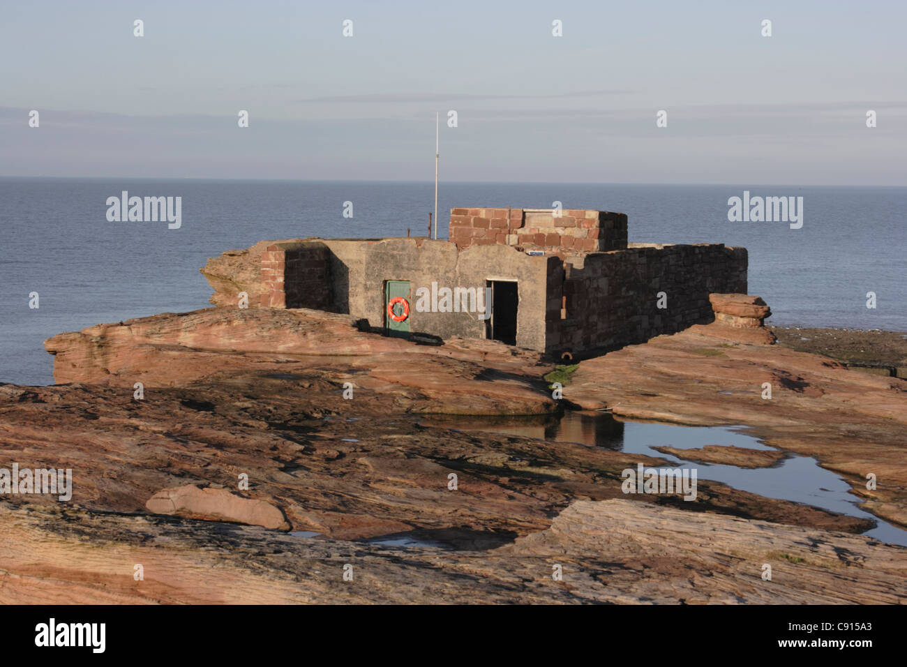 Die Hilbre Islands bestehen aus drei Gezeiten-Inseln wenig mittleren Augenhöhe und Hilbre. Die Hilbre Inseln sind an der Mündung des die Stockfoto