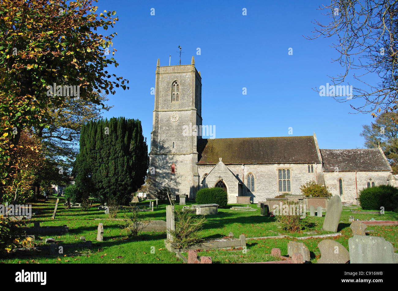 Die Pfarrkirche von St. Thomas ein Becket, Pucklechurch, Gloucestershire, England, Vereinigtes Königreich. Stockfoto