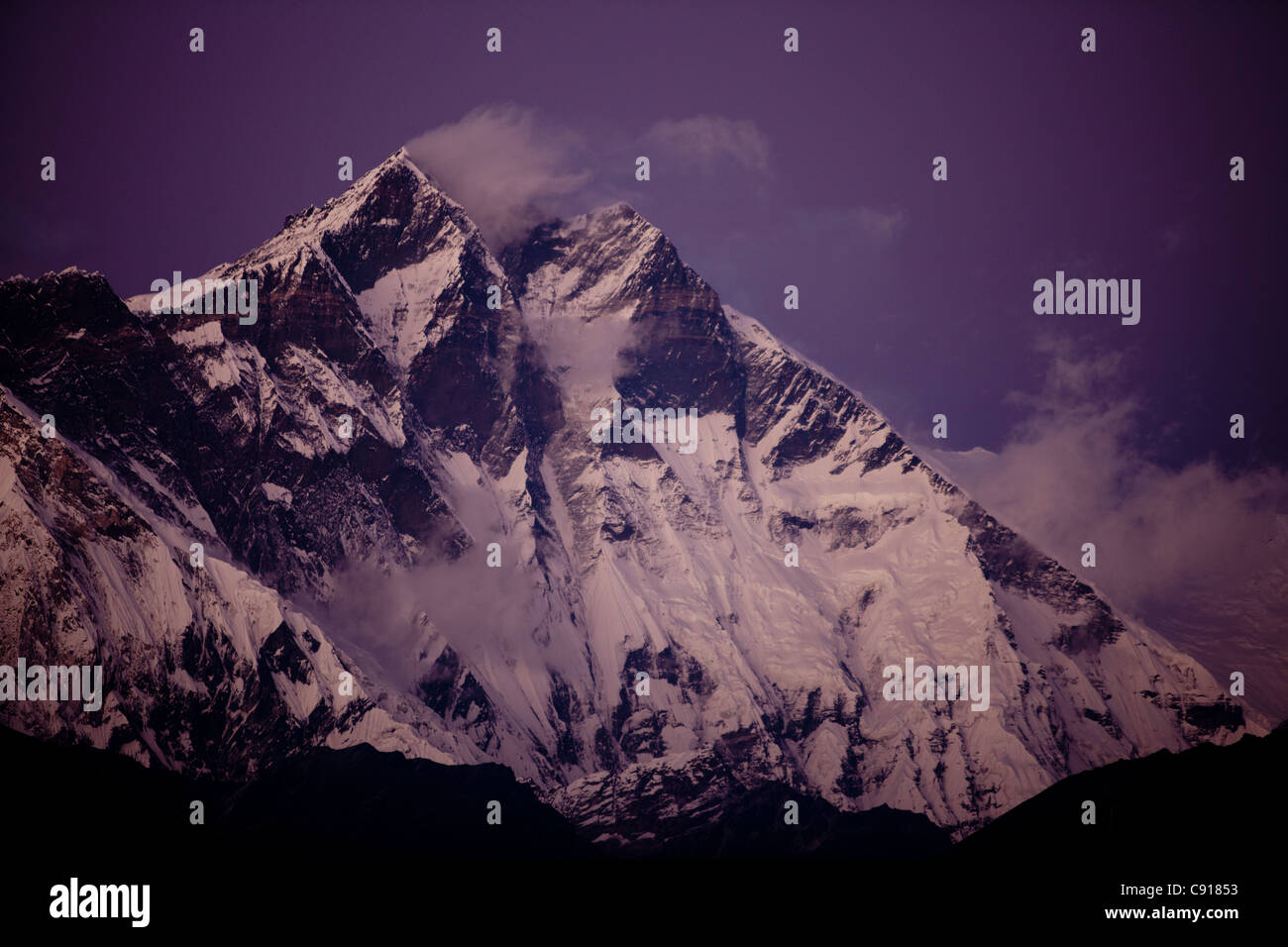 Mount Everest, Sagarmatha Nationalpark, Nepal Stockfoto