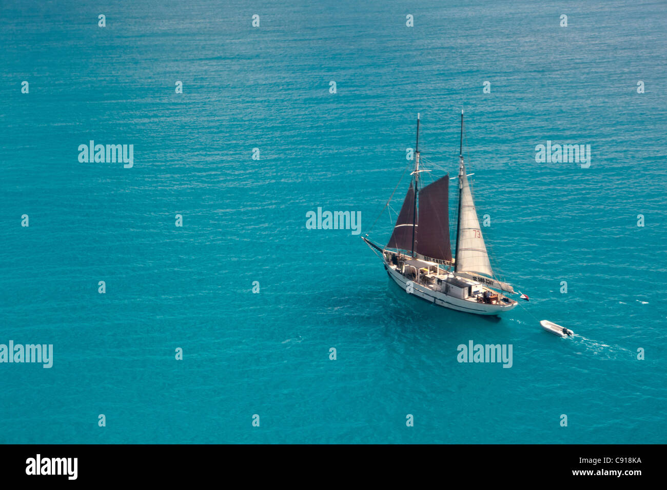 Sint Maarten, Karibik-Insel, unabhängig von den Niederlanden seit 2010. Philipsburg. Segelboot zu mieten. Stockfoto