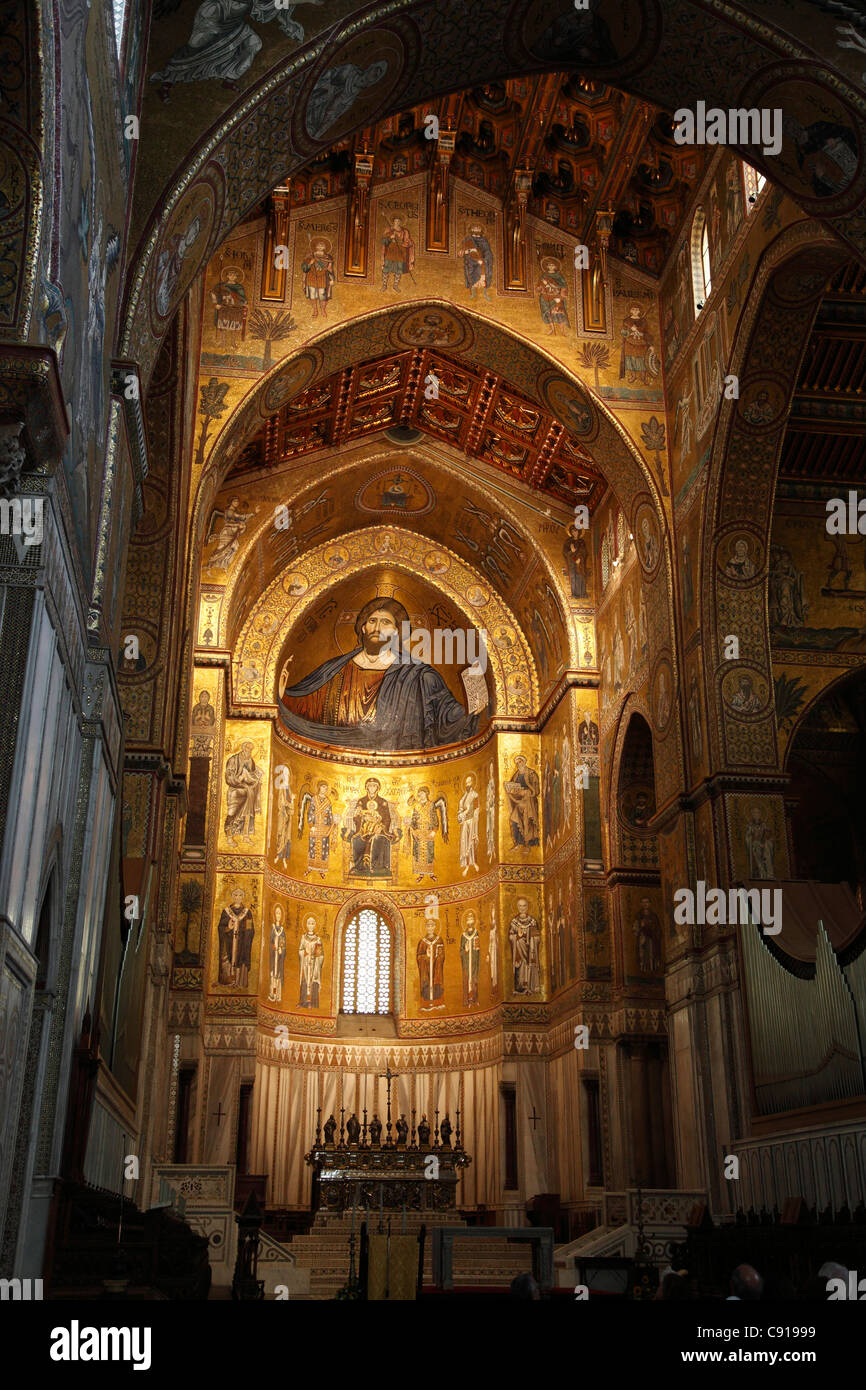 Der Palatin Kapelle Cappella Palatina ist die königliche Kapelle von der normannischen Könige von Sizilien in der Mitte des Palazzo Reale in Stockfoto