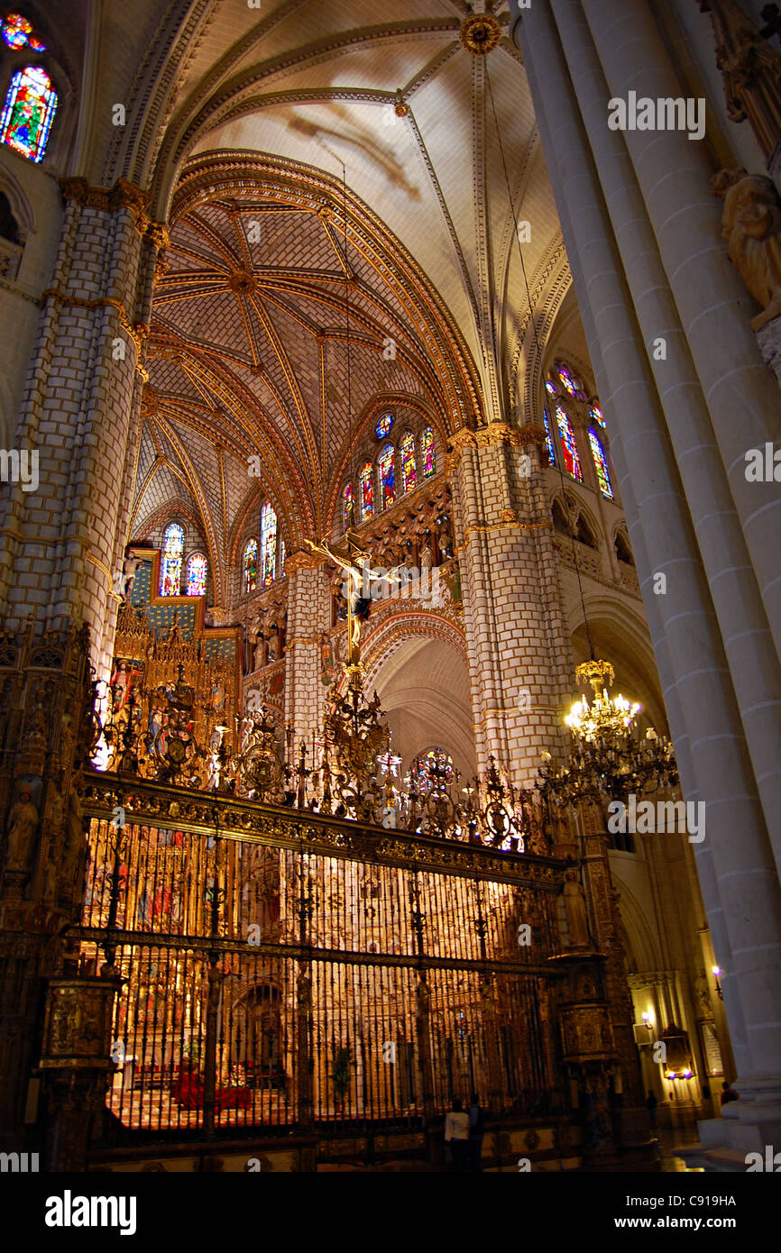 Hauptaltar der Kathedrale von Toledo, Spanien Stockfoto