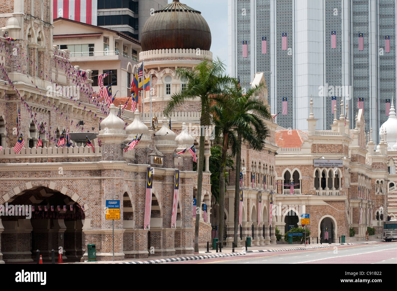 Blick vom Merdeka Square, Sultan Abdul Samad Gebäude, Kuala Lumpur, Malaysia, Asien Stockfoto