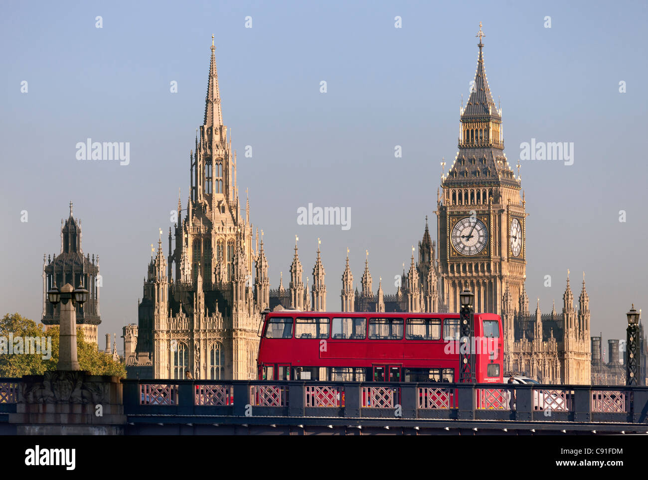 Westminster Palace und Lambeth Bridge 5, frühen Herbstmorgen Stockfoto