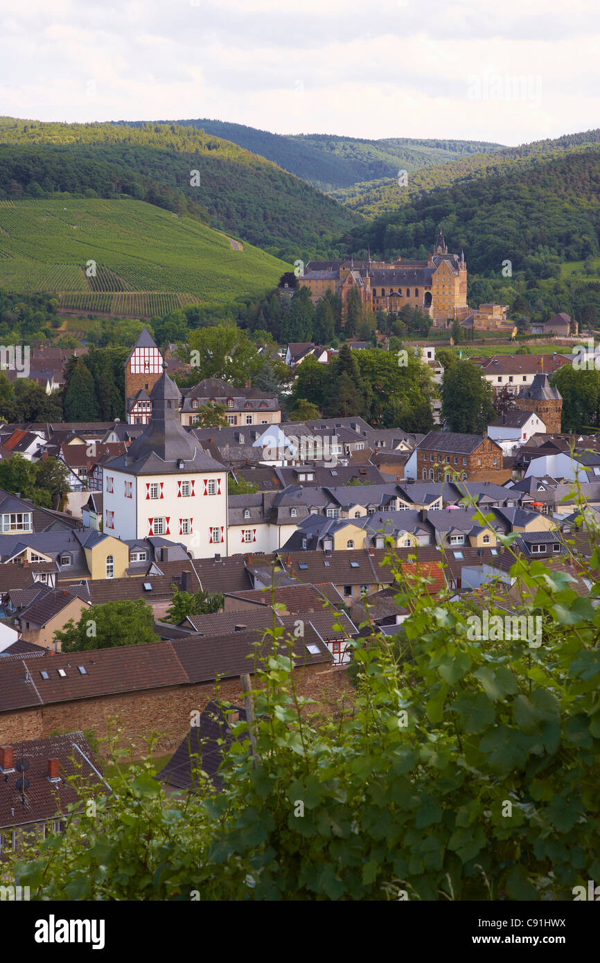 Blick auf Ahrweiler, Bad Neuenahr-Ahrweiler, Ahr, Eifel, Rheinland-Pfalz, Deutschland, Europa Stockfoto