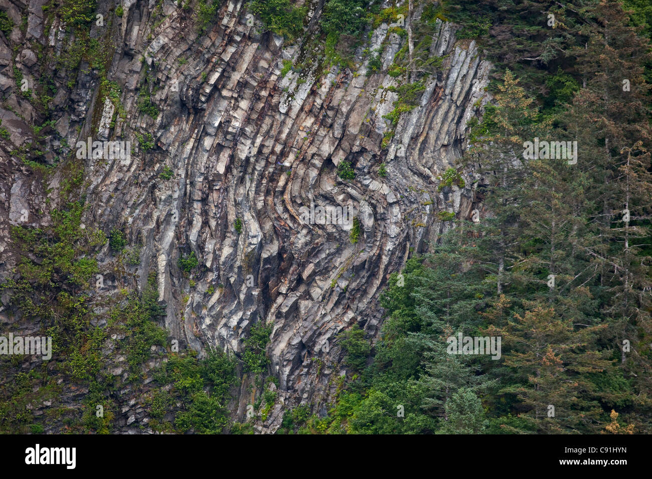 Tektonische Felsformation auf Hinchinbrook Island in der Nähe von Cape