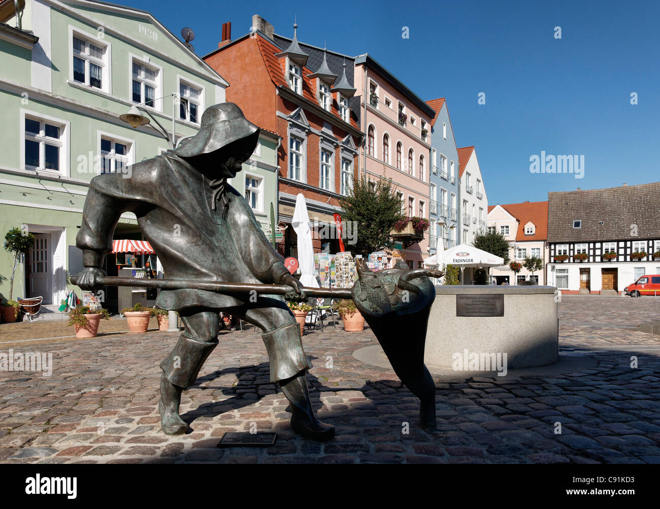 Marktplatz, Ueckermuende, Mecklenburg-Western Pomerania, Deutschland Stockfoto
