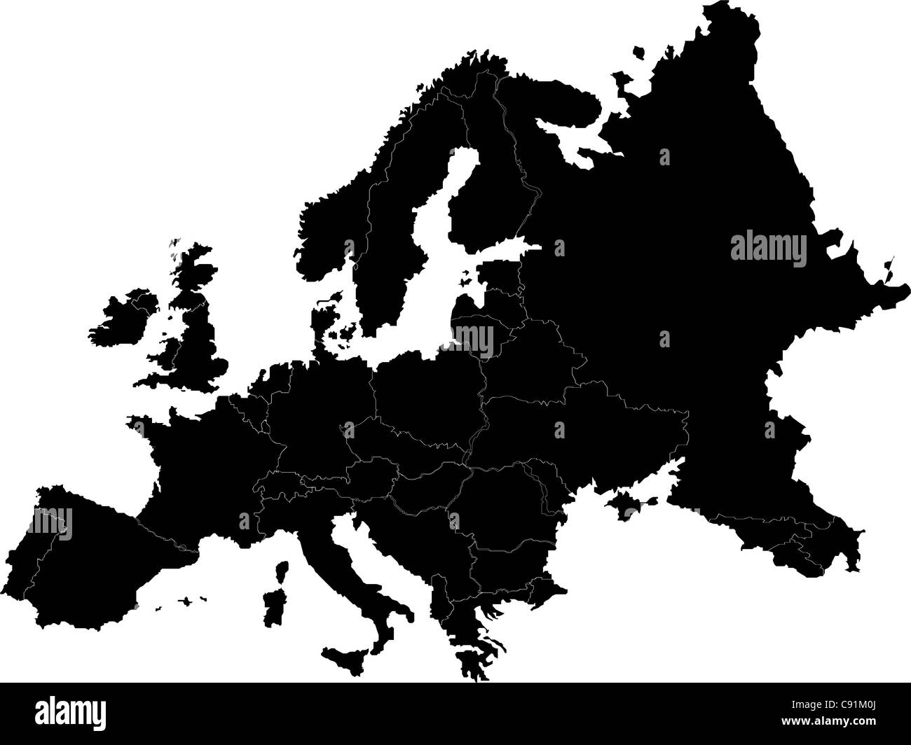 Abstrakte Europa Vektorkarte auf weiß Stockfoto