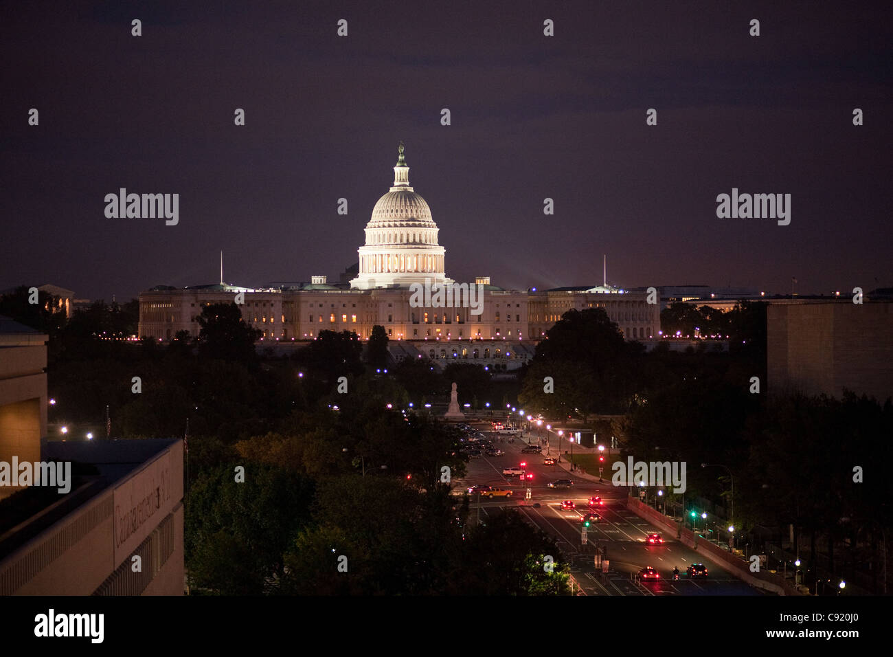 Capitol-Gebäudes in der Nacht, Capitol Hill, Washington DC, USA Stockfoto
