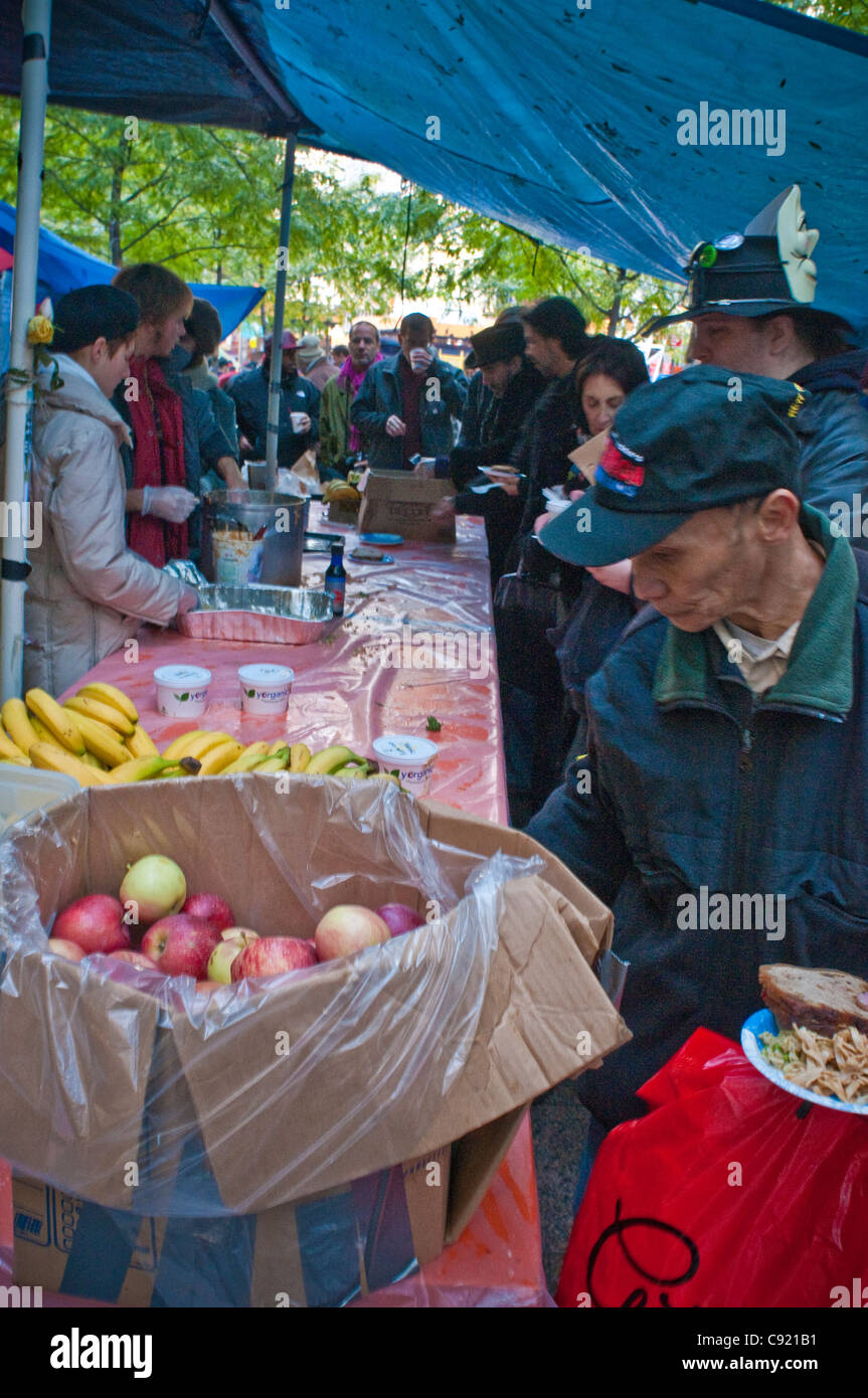 Occupy Wall Street OWS Protest Demo, Zuccotti Park, Manhattan, NYC Stockfoto