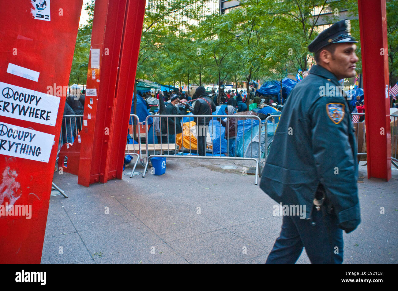 Occupy Wall Street OWS Protest Demo, Zuccotti Park, Manhattan, NYC Stockfoto