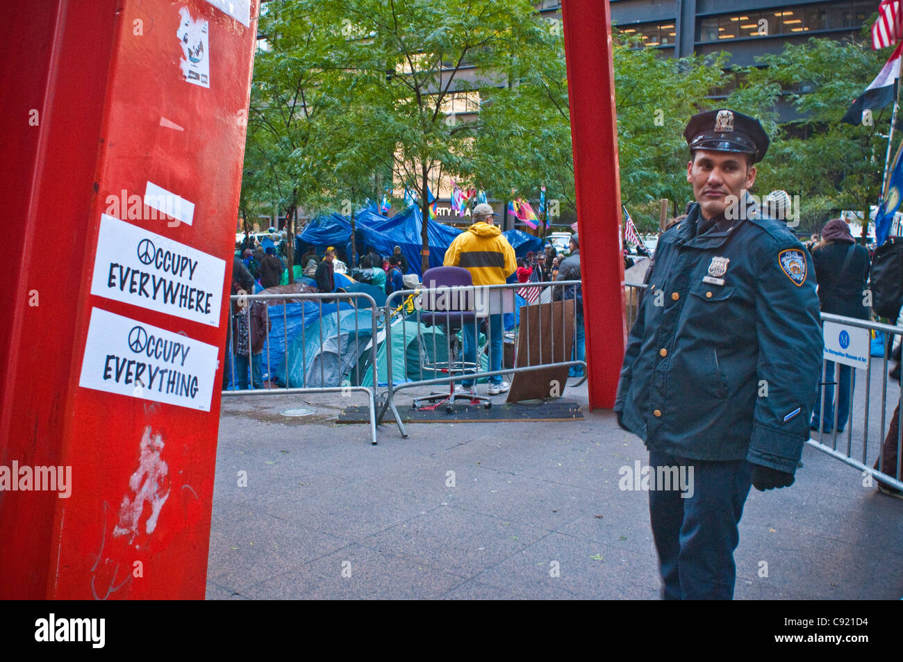 Occupy Wall Street OWS Protest Demo, Zuccotti Park, Manhattan, NYC Stockfoto