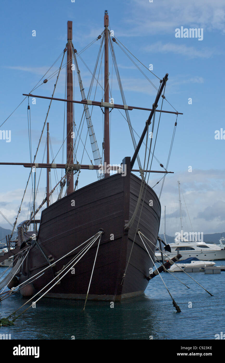 Es ist ein Nachbau der Pinta-Schiff, das Christopher Columbus 1492 von der spanischen Küste in die neue Welt segelte. Stockfoto