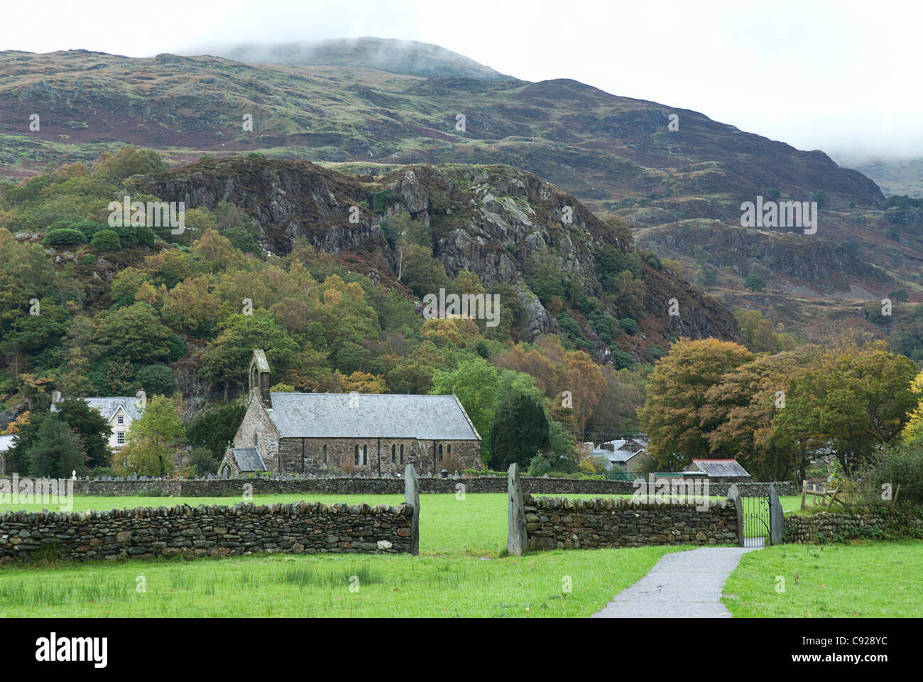 Großbritannien, Wales, Gwynedd, Beddgelert, Kirche Stockfoto