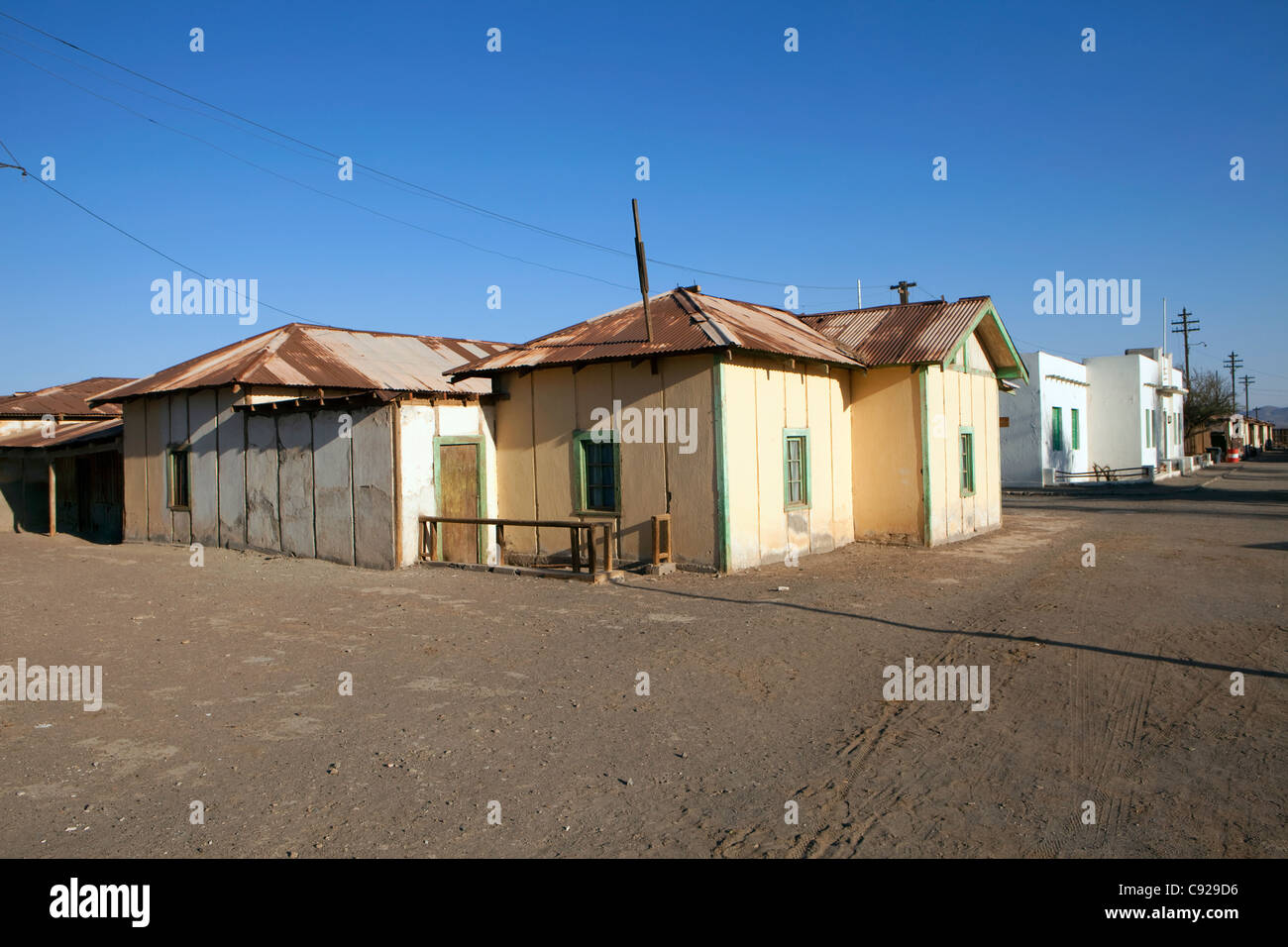 Chile, Humberstone, Häuser in Nitrat Geisterstadt Stockfoto