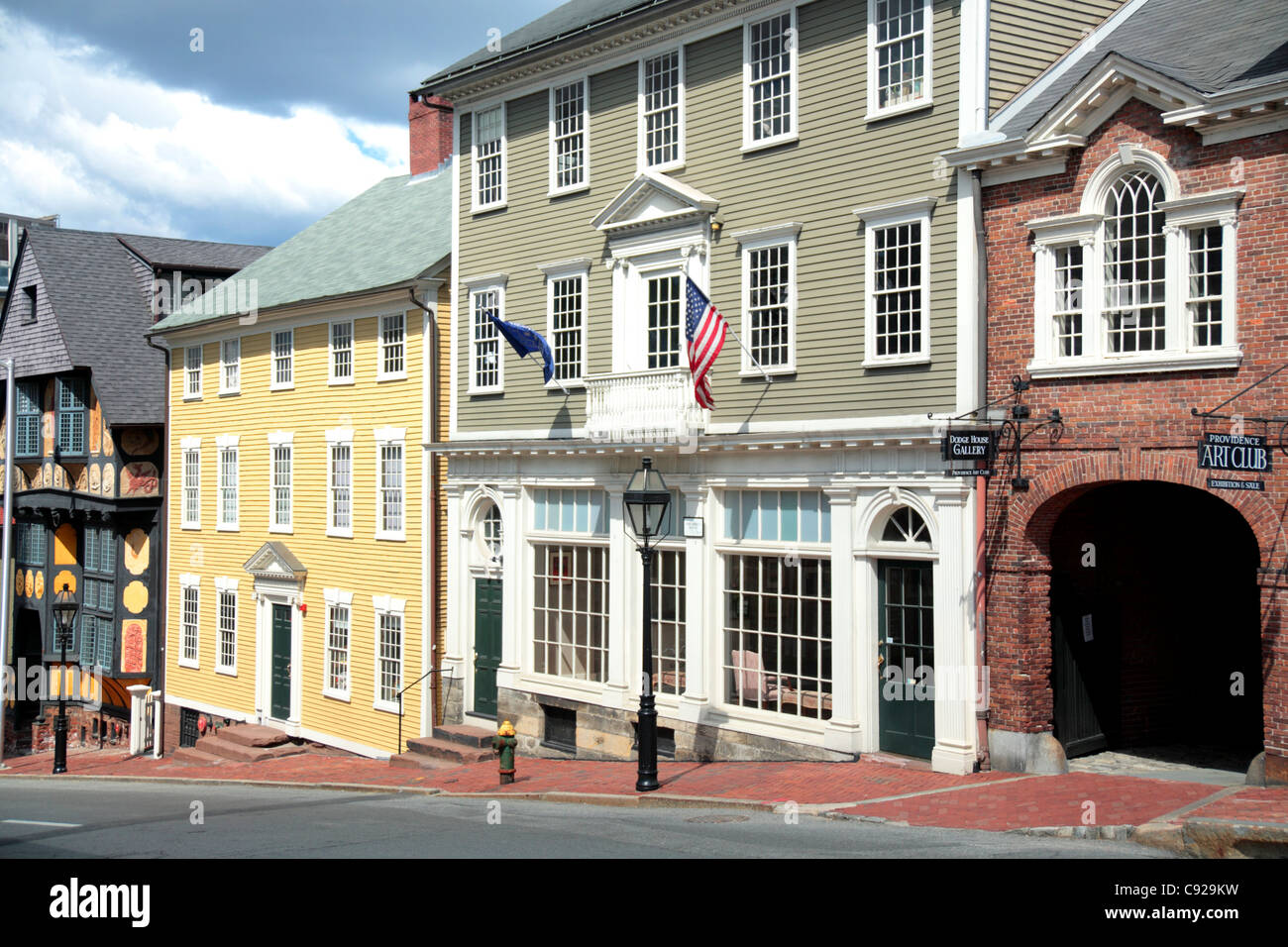 Als eine der ersten Städte im Land Providence viele historische Gebäude enthält enthält die East Side Nachbarschaft viele Stockfoto