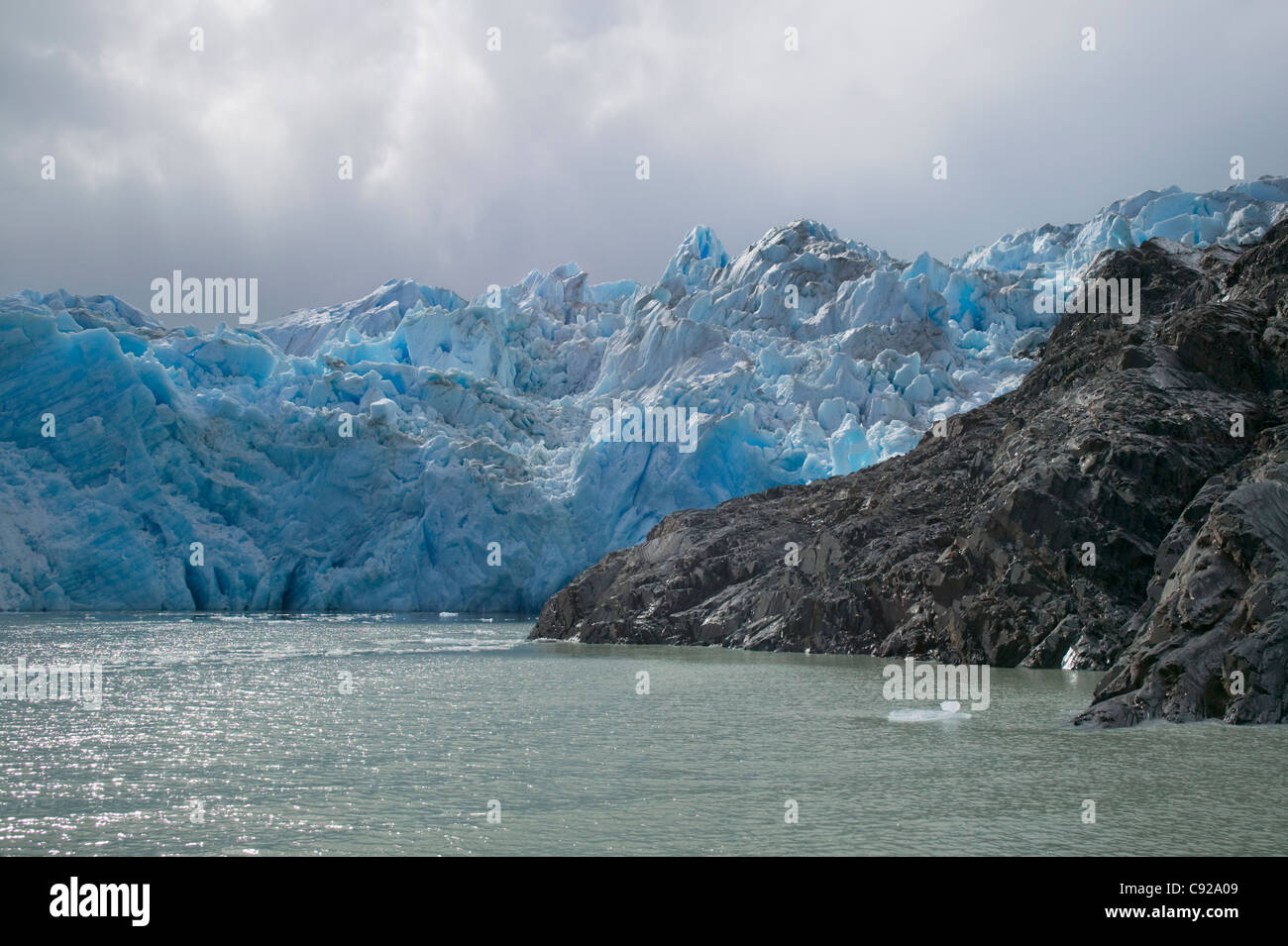 Chile, Patagonien, Nationalpark Torres del Paine, Lago Grey, Ansicht der Grey Gletscher Stockfoto