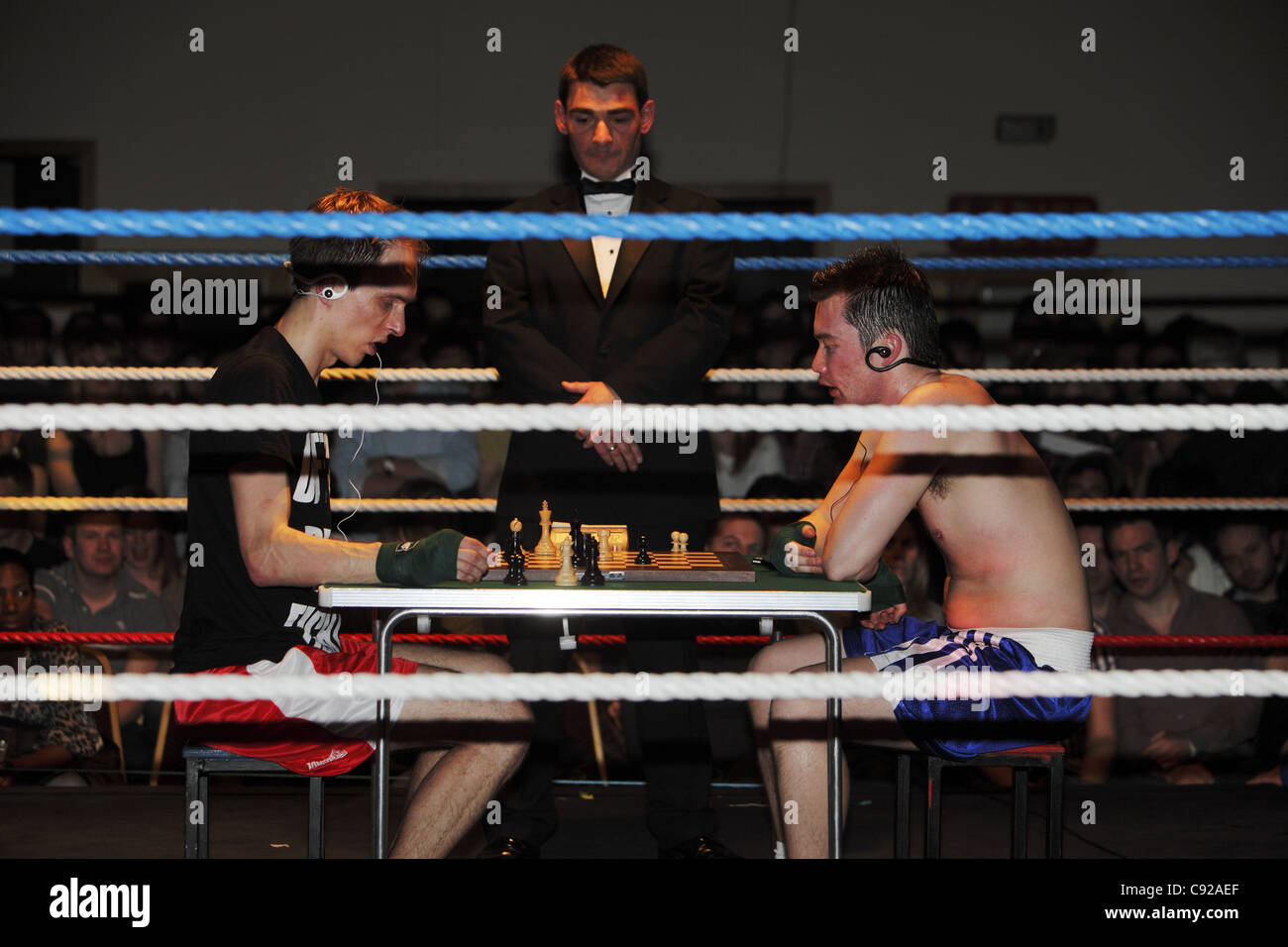 Internationalen Schach Boxkampf bei The Dome, The Boston Arms in London stattfindenden Stockfoto