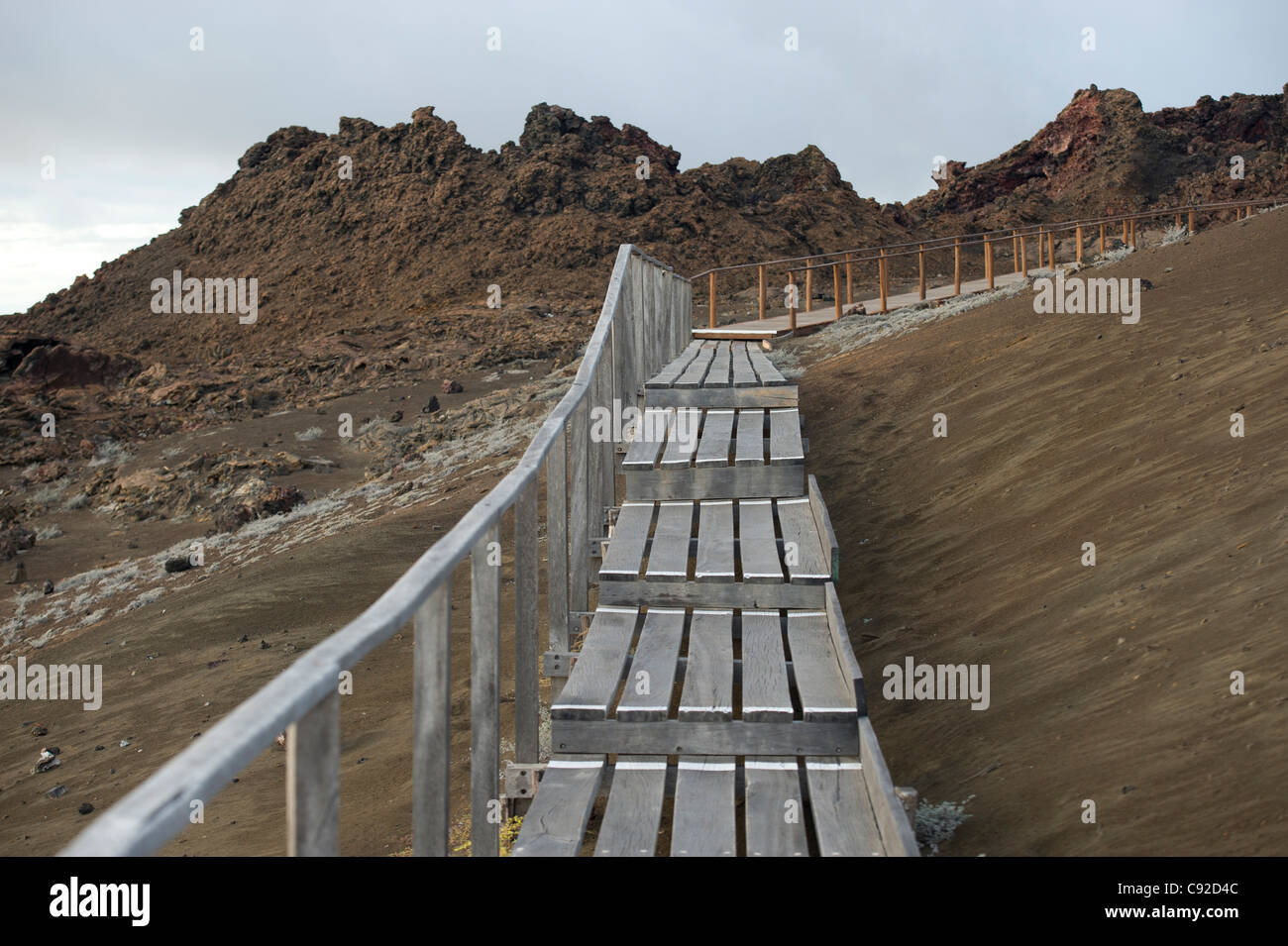 Gestufte Uferpromenade, Bartolome Insel, Galapagos-Inseln, Ecuador Stockfoto