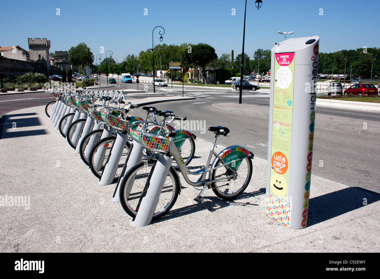 Velopop ist ein Bike-sharing-Programm startete im Jahr 2009 bestehend aus 200 Fahrräder für kurzfristige Vermietung. Stockfoto